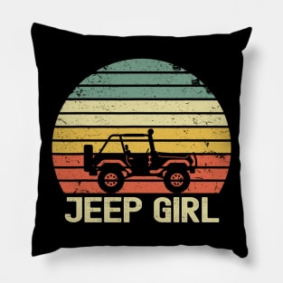 Jeep Girl Vintage Jeep Pillow