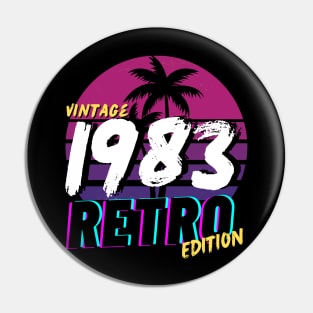 Vintage Sunset 1983 Men Women 80s Retro Pin