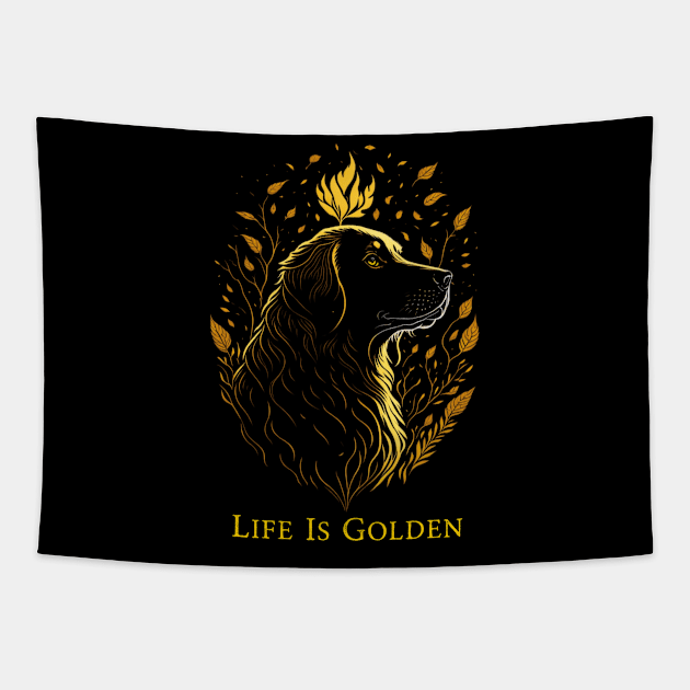 Life Is Golden Golden Retriever Tapestry by Trip Tank