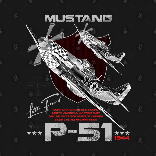P51 Mustang WW2 Fighter Aircraft by aeroloversclothing