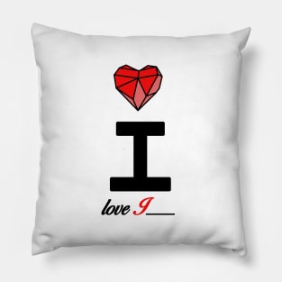 Initial love letter I for valentine Pillow