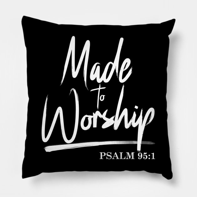 Christian Worship Leader Faith & Praise Psalm Verse Gift Pillow by artbooming