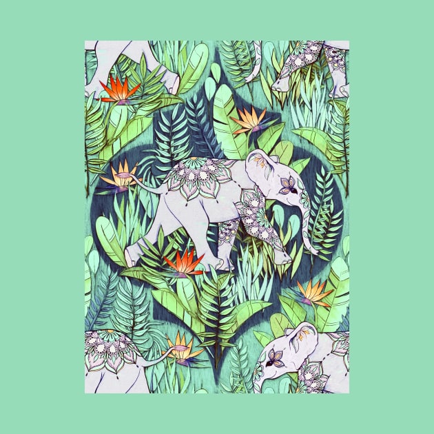 Little Elephant on a Jungle Adventure – faded vintage version by micklyn