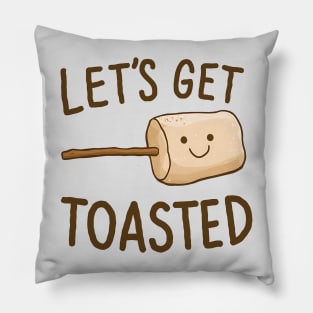 Let’s Get Toasted Funny Hiking and Camping Pillow