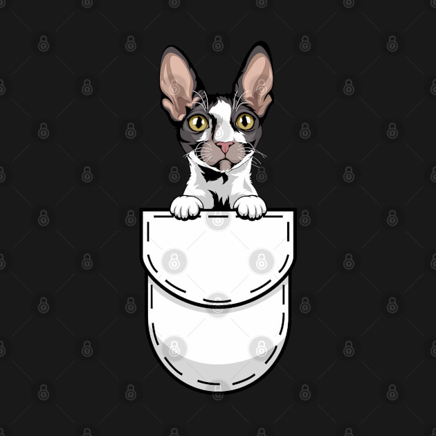 Funny Cornish Rex Pocket Cat by Pet My Dog