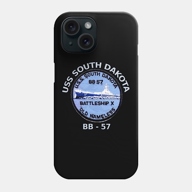 USS South Dakota Patch for Dark Colors Phone Case by Spacestuffplus