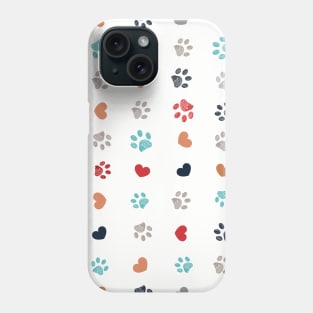 Colorful paw print pattern Phone Case