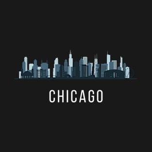 Chicago blue skyline T-Shirt