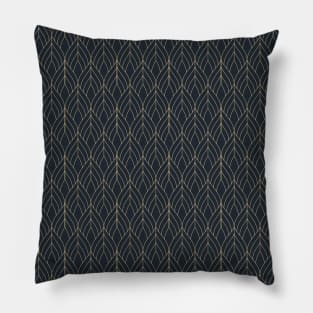 Art Deco Lantern - Navy + Gold Pillow