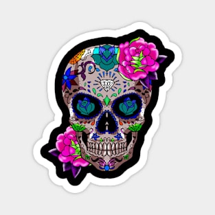 Sugar Skull Day Of The Dead Cool Bone Head Skulls Magnet