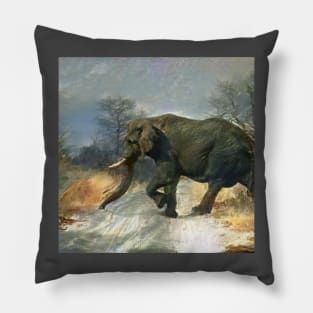 Cute elephant (animal, baby elephant, elephant art, cage the elephant and elephant painting) Pillow