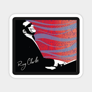 retro RAY CHARLES digital illustration Magnet