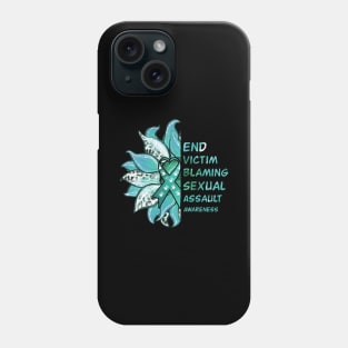 End Victim Blaming Sexual Assault Awareness Daisy Phone Case