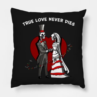 Skeletons Wedding Cute Halloween Anniversary Pillow