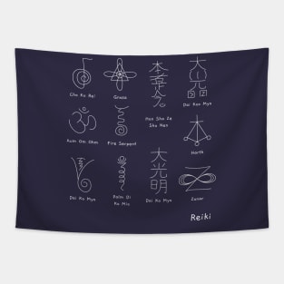 Hand drawn Reiki symbols Tapestry