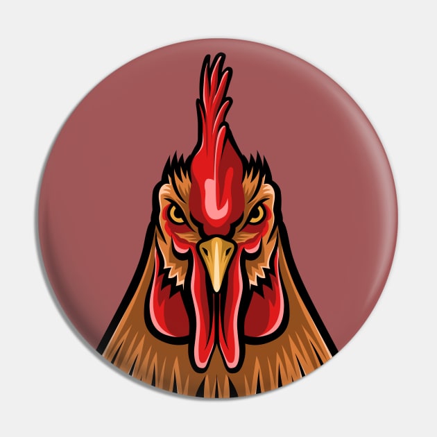 Rooster Head Pin by yudabento