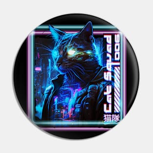 Cat Squad 006 Cyberpunk Neon Pin