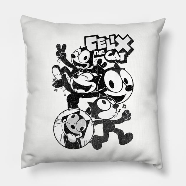 felix the cat vintage distressed Pillow by romanisa