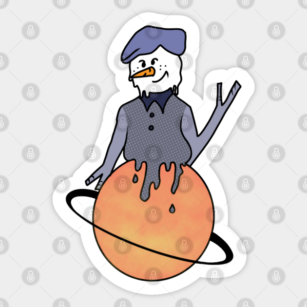 Trippy Melting Snowman - Trippy Design - Sticker