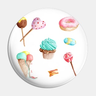 Colorful candies in watercolor Pin