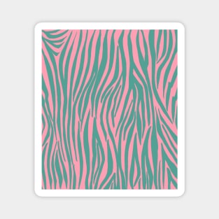 Pink and Green Zebra Stripes Magnet