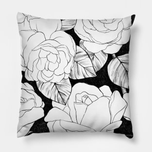 dark spring roses Pillow