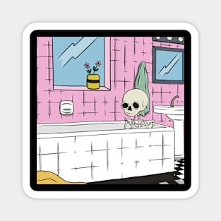 Skeleton In The Bathtub Magnet