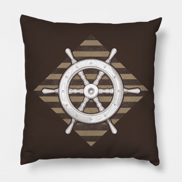 ship wheel Pillow by pakowacz