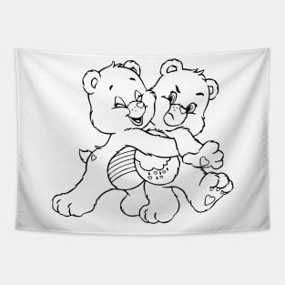 twin bears hugging Tapestry