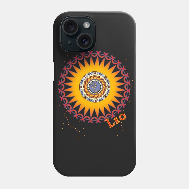 LEO Birthday Ornate Fiery Colors Phone Case by Scarebaby