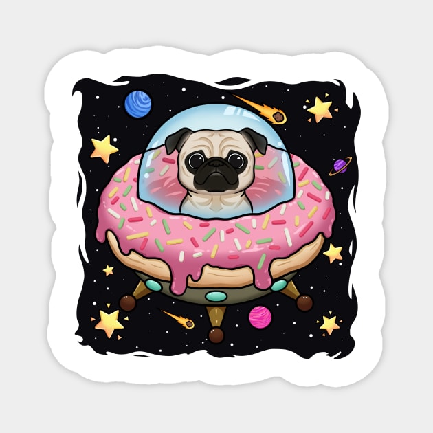 UFO Pug: A Close Encounter of the Pug Kind Magnet by Holymayo Tee