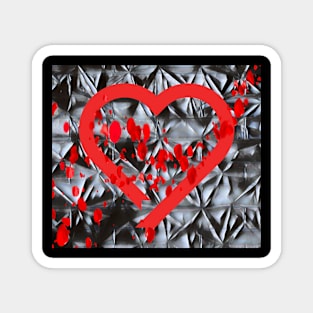 Abstract Metal Heart Design Magnet