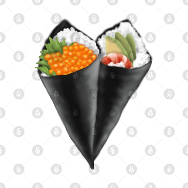 Illustrated Sushi Handroll by H. R. Sinclair