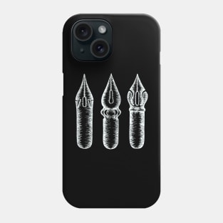 Dip Pen Nibs (White and Black) Phone Case