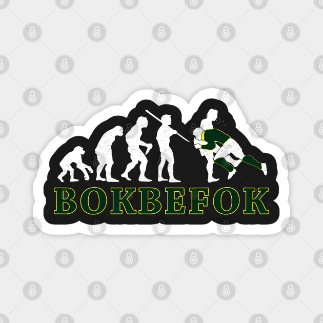 Bokbefok Rugby South Africa Evolution Magnet by BraaiNinja