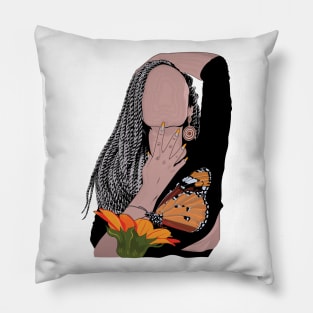 Girl and Butterfly Pillow
