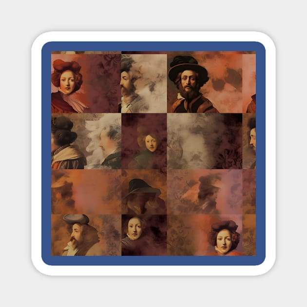 Rembrandt Paintings Mashup Magnet by Grassroots Green