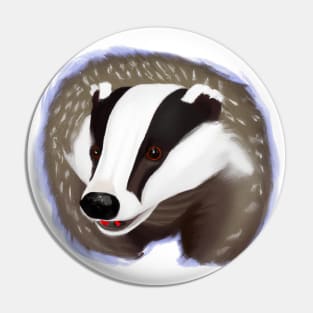 Cute Badger Drawing Pin