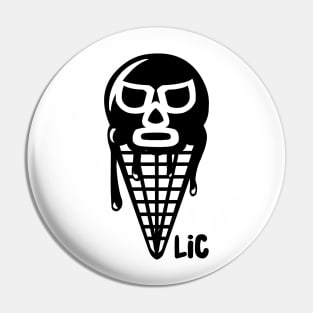 Lucha Ice Cream logo BLACK Pin