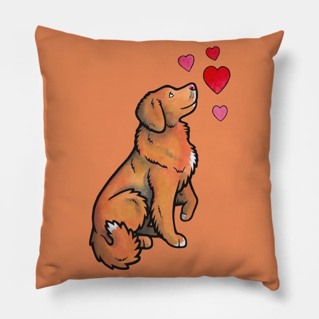 Toller love Pillow by animalartbyjess