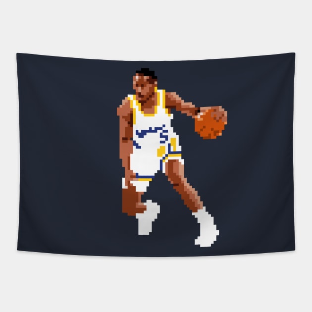 Tim Hardaway Warriors Pixel Dribble Tapestry by qiangdade