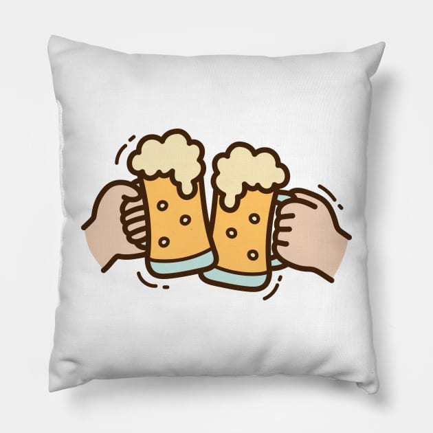 Happy beer day Pillow by Visualism