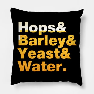 Beer Helvetica Name List Hops Barley Yeast Water Pillow