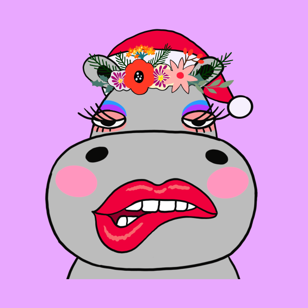 Christmas Sexy Hippo! by IdinDesignShop