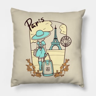 Paris France Travel Pillow