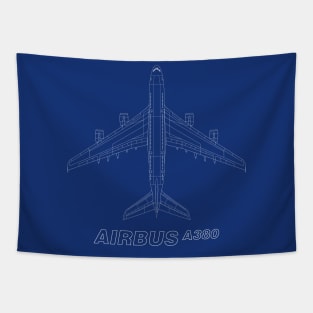 Airbus A380 Top View Tapestry