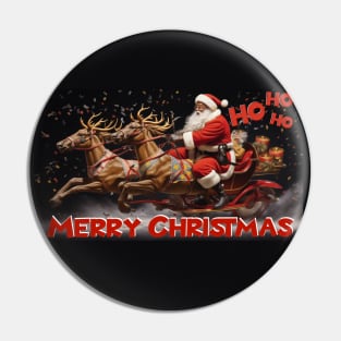 Santa Claus on 3-Wheel Wagon Pin