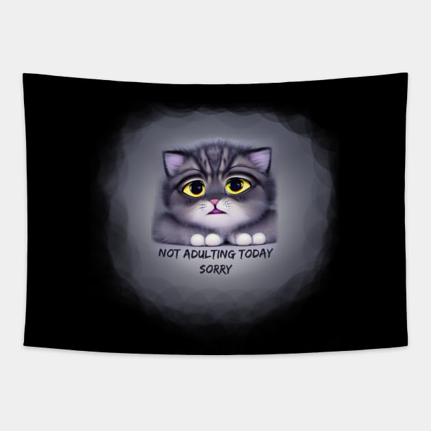 Not Adulting Today Sorry Tapestry by cuteandgeeky