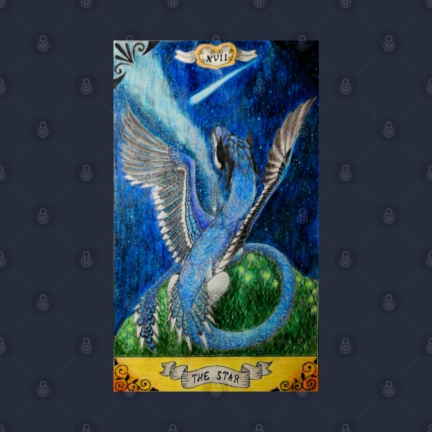 Blue Jay Dragon Tarot Card - The Star by Lycoris ArtSpark