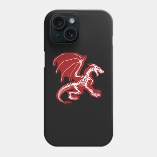 Black Background, Skeleton Dragon Design, Bag of Bones Dragon Phone Case